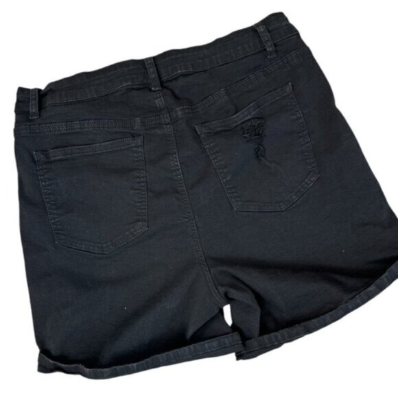 Wax Jean Collection Denim Shorts b lack plus size 3xl - Picture 4 of 8